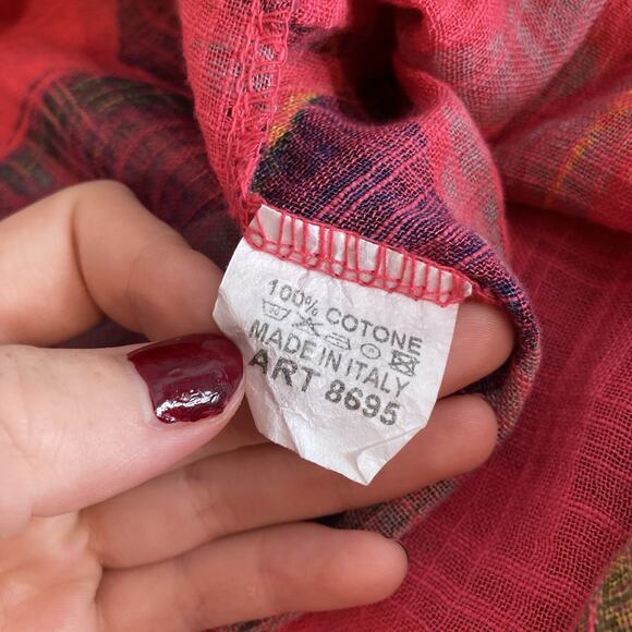 Made in Italy Women's‎ Colorful Abstract Cotton Tunic Top Est. Size 2X Vibrant - Picture 6 of 10